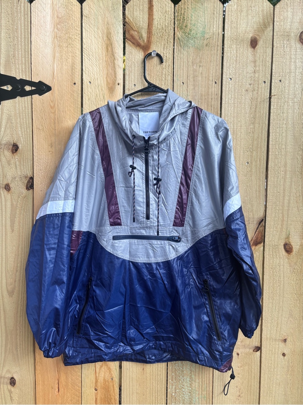 Tretorn Navy, Light Gray & Maroon Hooded Windbreaker Pullover